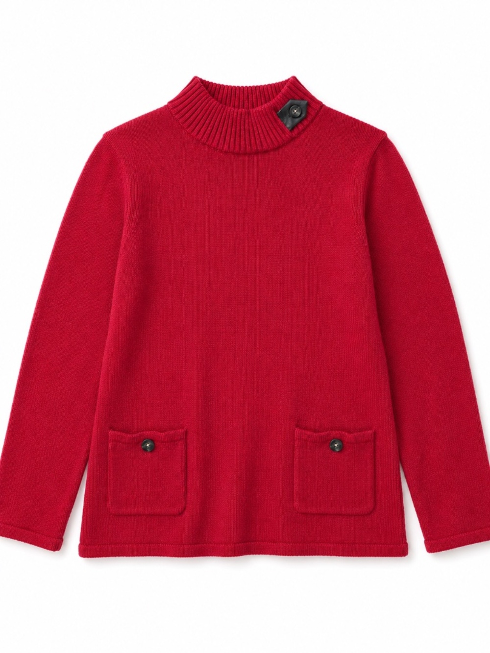 Chico's CASHMERE blend red sweater 2/M T-neck knit ribbed soft fall/winter cosy